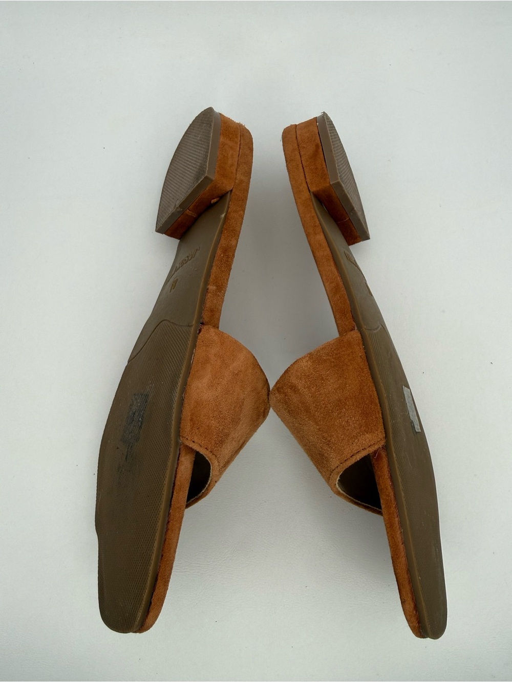 Jason Wu Brown Suede Leather Square Toe Slip on Slides Mules Sandal Luxury 8.5 - Picture 7 of 16